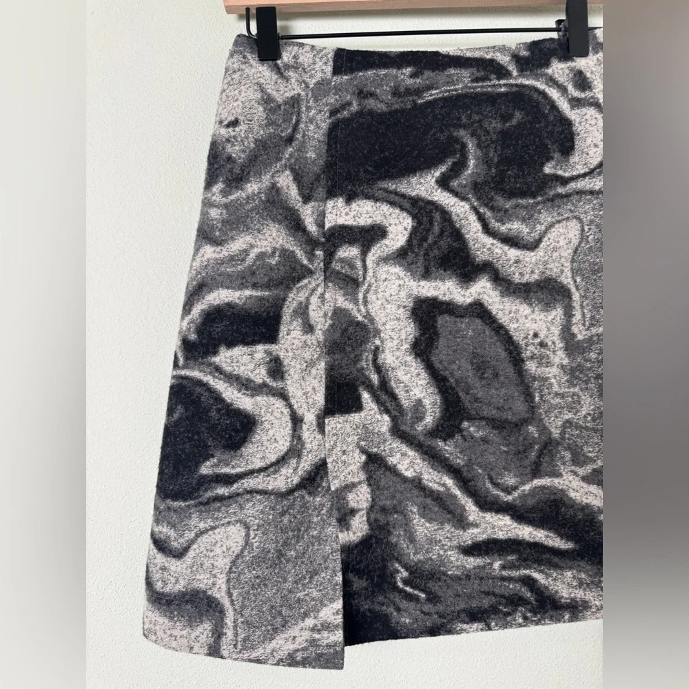 HOLZWEILER Wool Blend Bella Mini Skirt w/ Slit Grey Mix Size XS